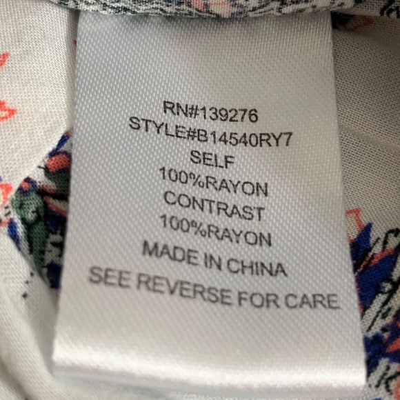 BLACK RAINN Top Paisley Short Sleeve Bohemian Gypsy Crochet Tie Blue Medium - Picture 6 of 8